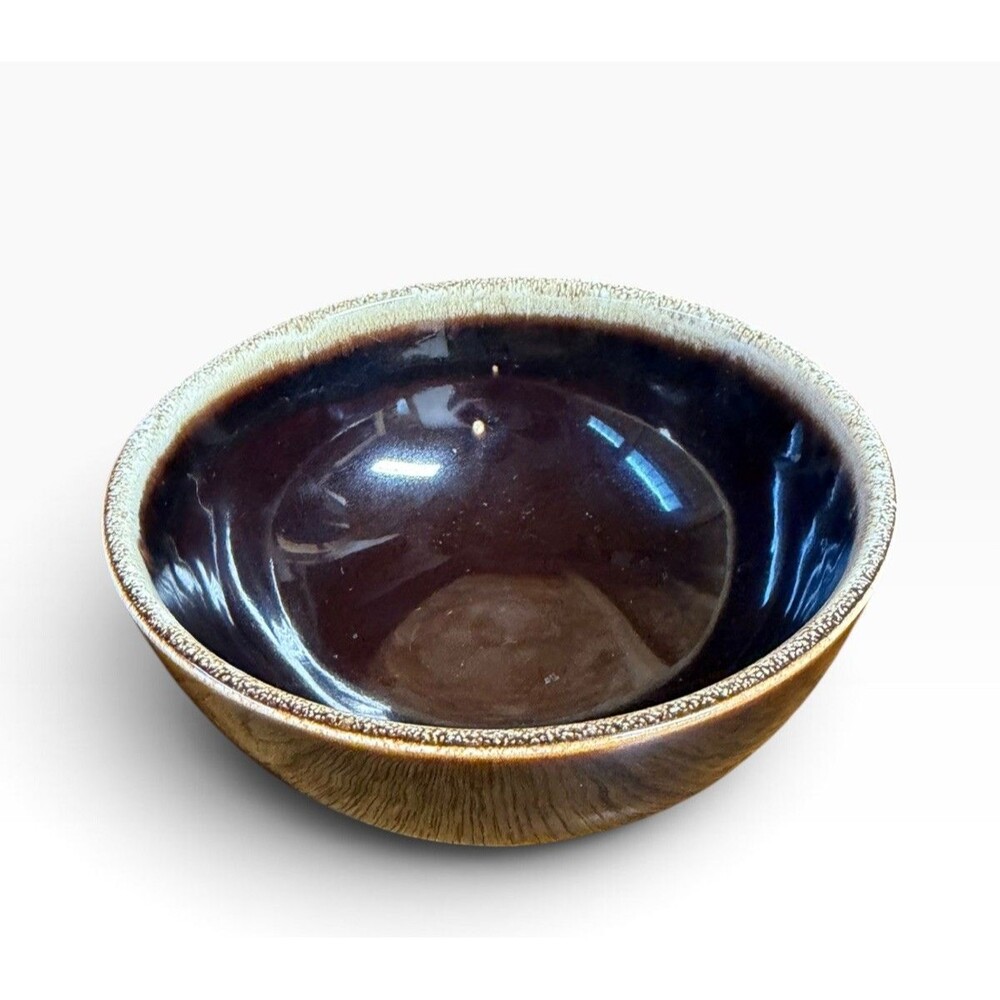 Vintage Pfaltzgraff Gourmet Brown Drip 5.5” Dessert Bowl Stoneware USA